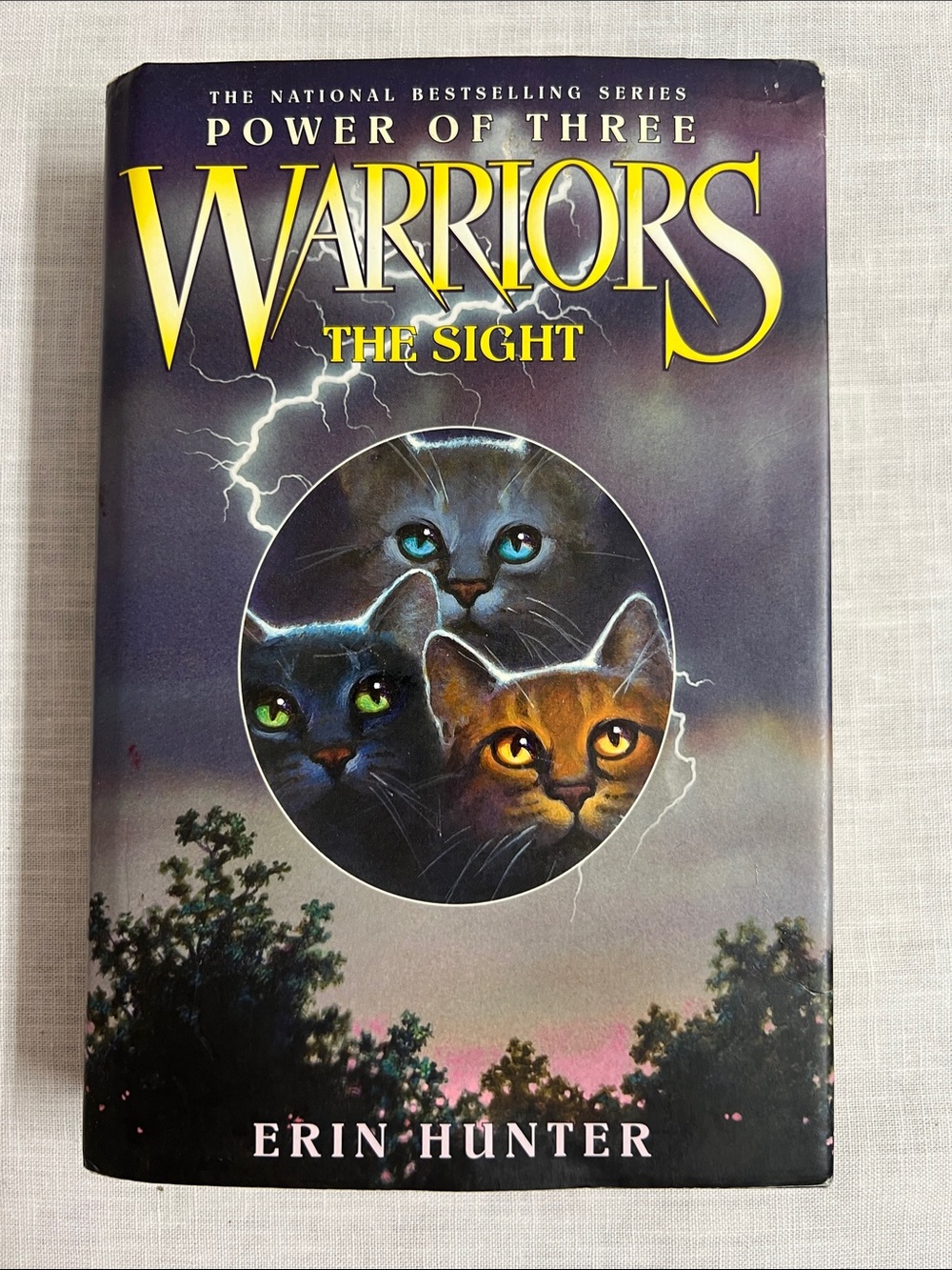 Warriors: The Sight by Erin Hunter - Purple Cover with Multicolor Cat Artwork